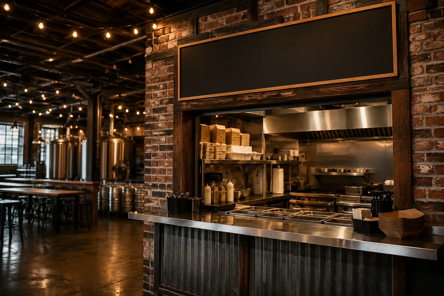 Pacheco's food counter inside Four Corners Brewing Co.